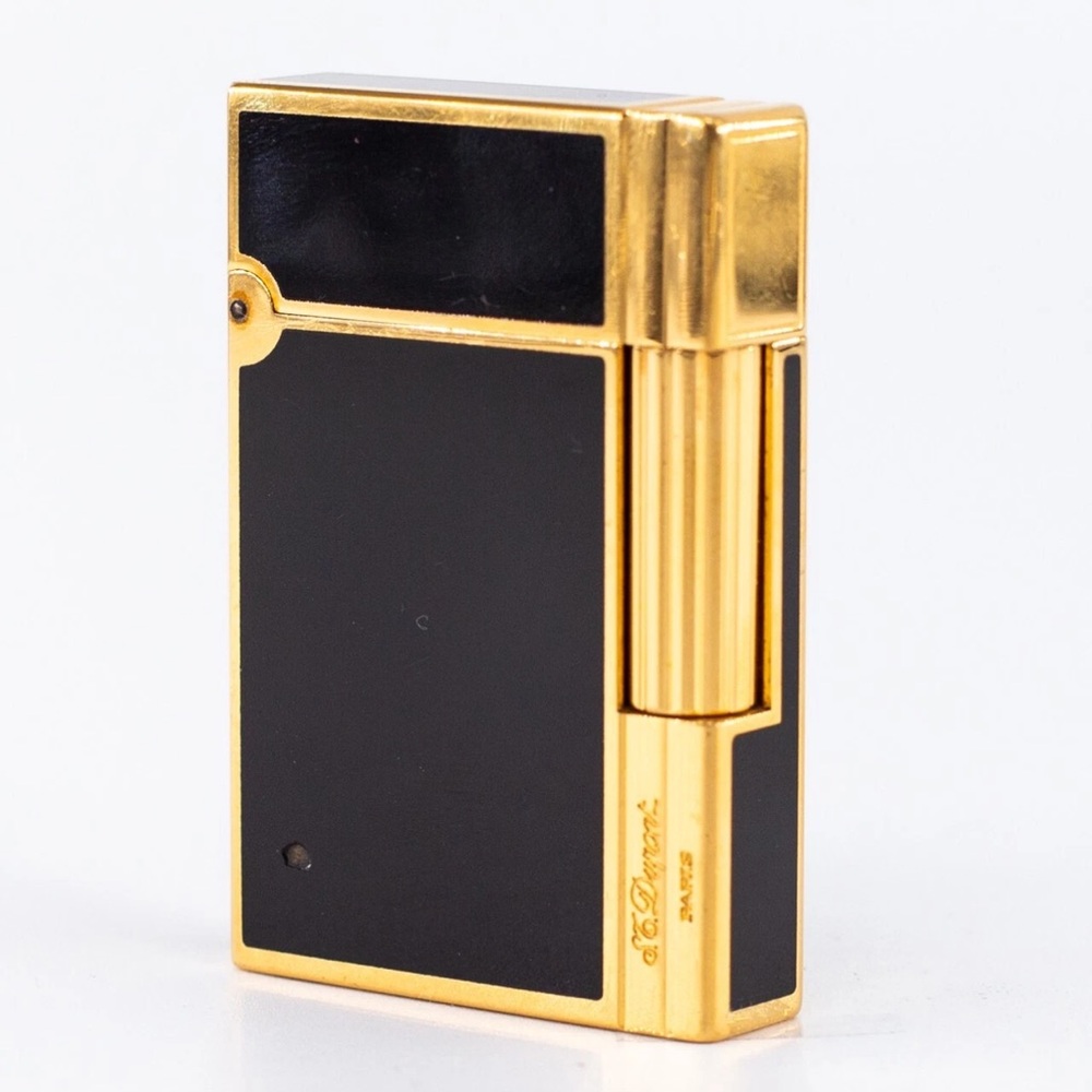 Rare Vintage  DuPont Gatsby Lighter Gold and Plated With Black Lacquer(Authentic - Picture 7 of 16